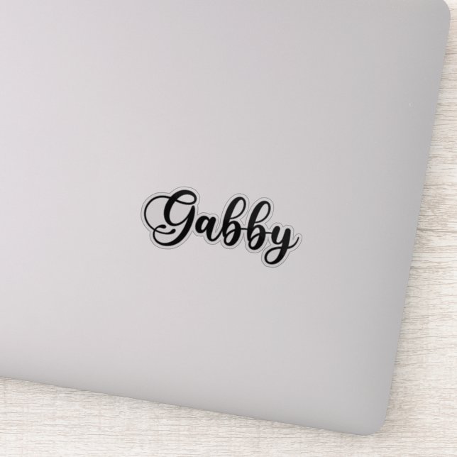 Gabby Name - Handgeschriebene Kalligrafie Aufkleber (Detail)