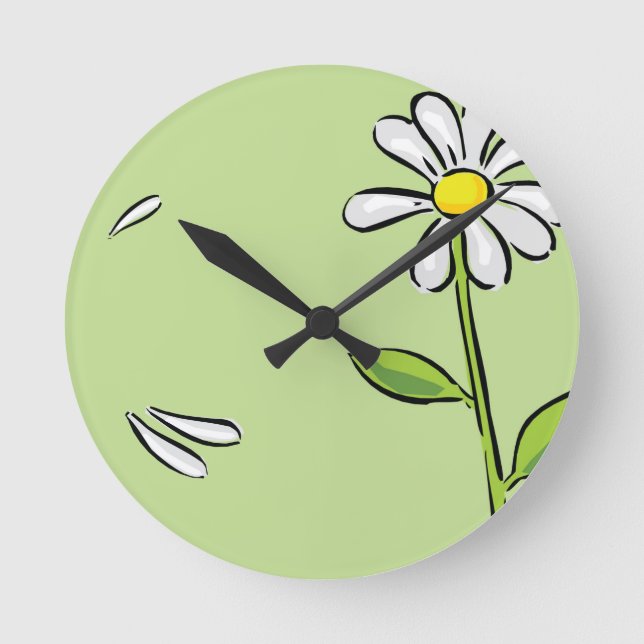 Gabe eines Freundes Gottes, Daisy auf Grün, Religi Runde Wanduhr (Vorderseite)