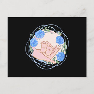 Gabe von Hebamme Danke Hand mit Babyfütterung Postkarte