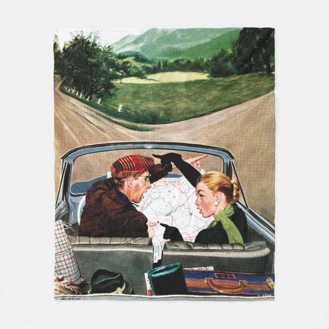 Gabel auf der Straße Fleecedecke (Vorderseite)