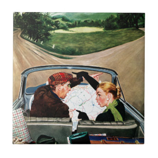 Gabel auf der Straße Fliese