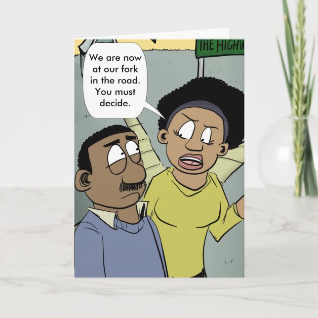 Gabel auf der Straße Karte (Vorderseite)