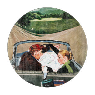 Gabel auf der Straße Schneidebrett