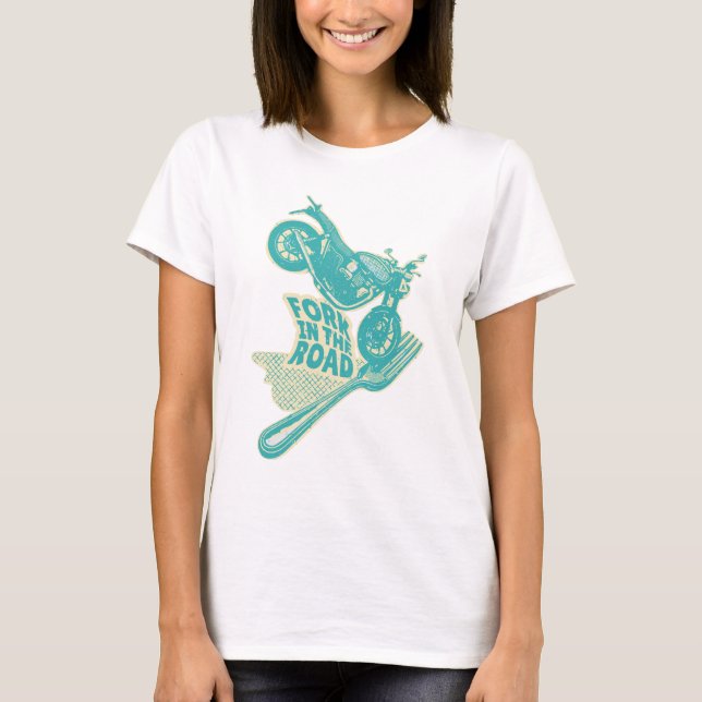 Gabel bei Kraftrad T-Shirt (Vorderseite)