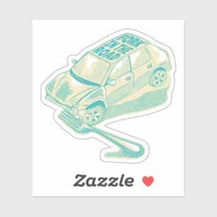 Gabel im Straßenverkehrsunfall Aufkleber