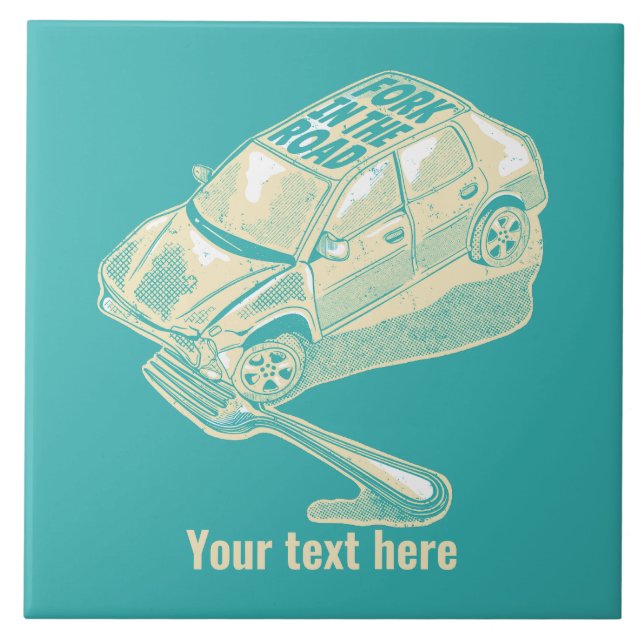 Gabel im Straßenverkehrsunfall Fliese (Vorderseite)