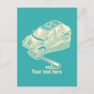 Gabel im Straßenverkehrsunfall Postkarte