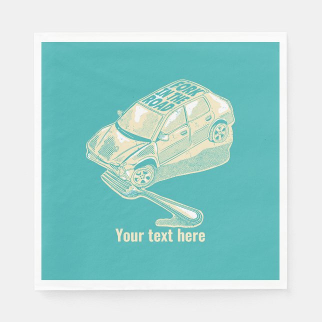 Gabel im Straßenverkehrsunfall Serviette (Vorderseite)