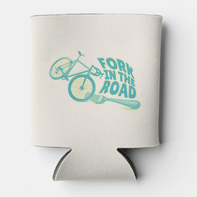 Gabel in der Straße Funny Fahrrad Dosenkühler (Vorderseite)