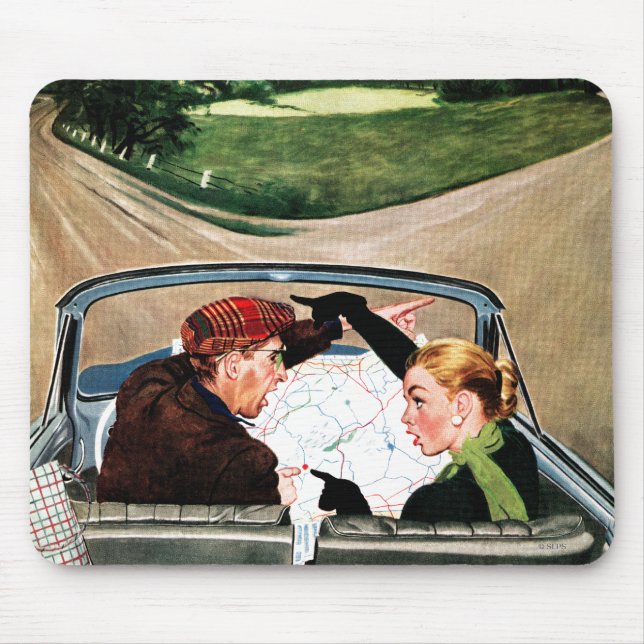 Gabel in der Straße Mousepad (Vorne)