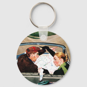 Gabel in der Straße Schlüsselanhänger