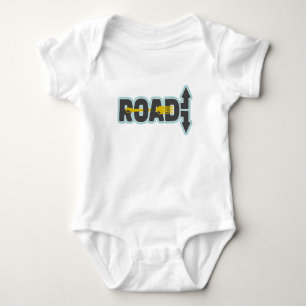 Gabel in der Straße typografische Kunst Baby Strampler