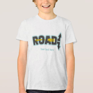 Gabel in der Straße typografische Kunst Tri-Blend Shirt