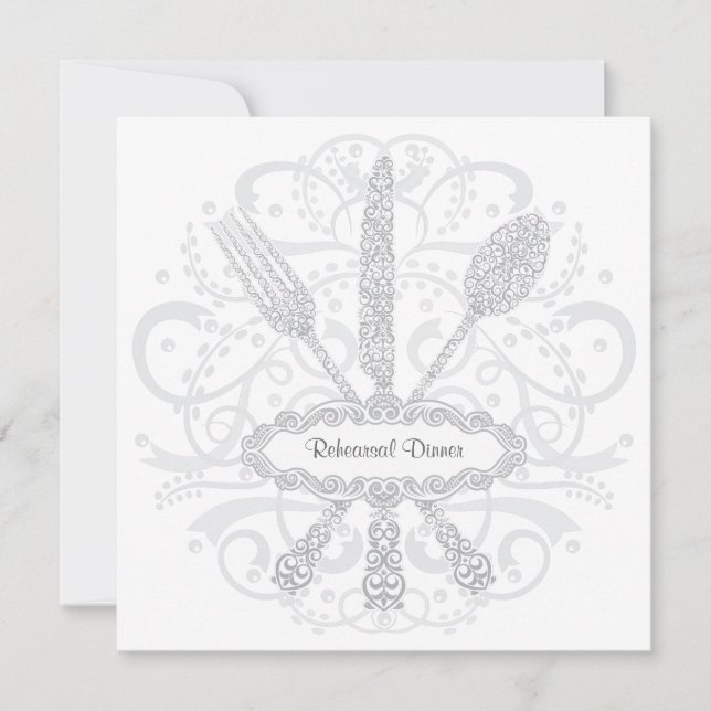 Gabel-Löffel-Messer-Proben-Abendessen-Einladung Einladung (Vorderseite)