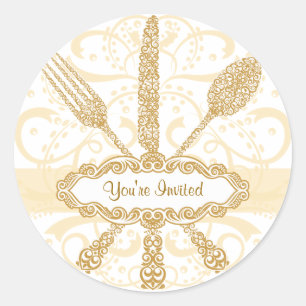 Gabel-Messer-Spoon-Sticker Runder Aufkleber