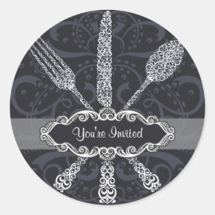 Gabel-Messer-Spoon-Sticker Runder Aufkleber