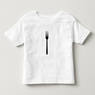 Gabel-Tischbesteck-Silhouette-essen einfache Kleinkind T-shirt