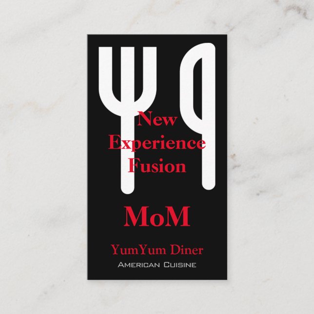 Gabel und Messer Visitenkarte (Vorderseite)