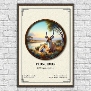 Gabelbock (Amerikanische Antilope) Zoologie-Serie Poster