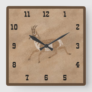 Gabelbock im Südwesten Quadratische Wanduhr