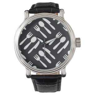 Gabellöffel-Messermuster Armbanduhr