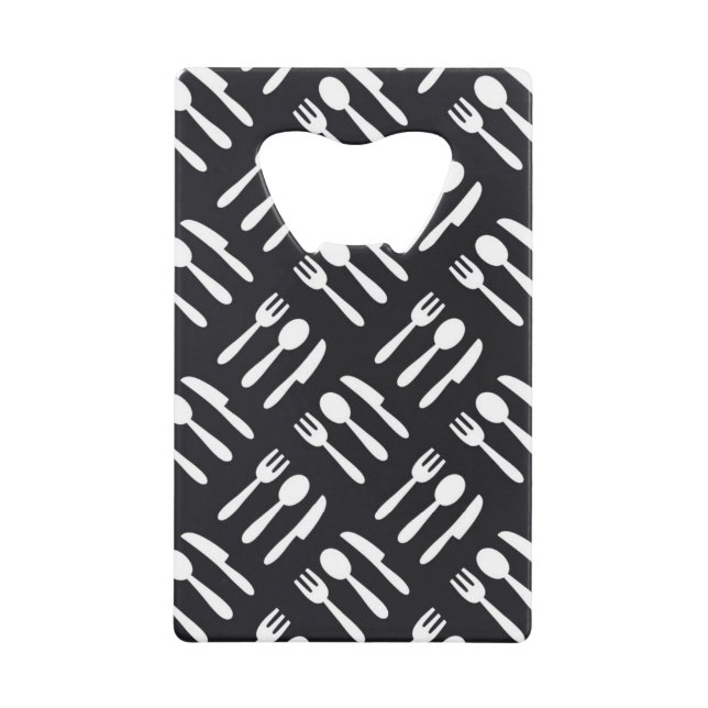 Gabellöffel-Messermuster Geldkarten Flaschenöffner (Vorderseite)