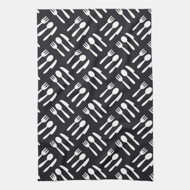 Gabellöffel-Messermuster Handtuch (Vertikal)