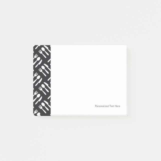 Gabellöffel-Messermuster Post-it Klebezettel (Vorderseite)