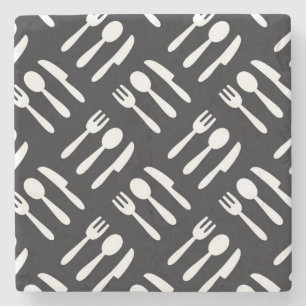 Gabellöffel-Messermuster Steinuntersetzer