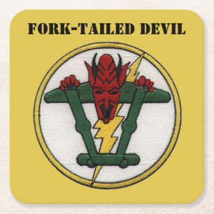 Gabelschwanz-Teufel P-38 Blitze! Rechteckiger Pappuntersetzer