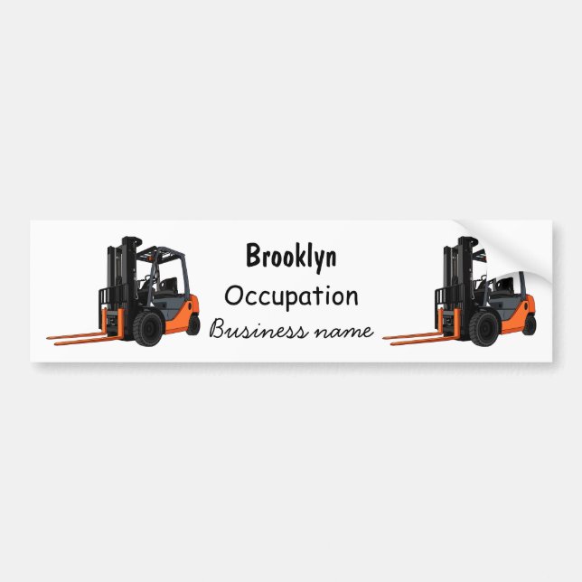 Gabelstapler-Cartoon Autoaufkleber (Vorne)