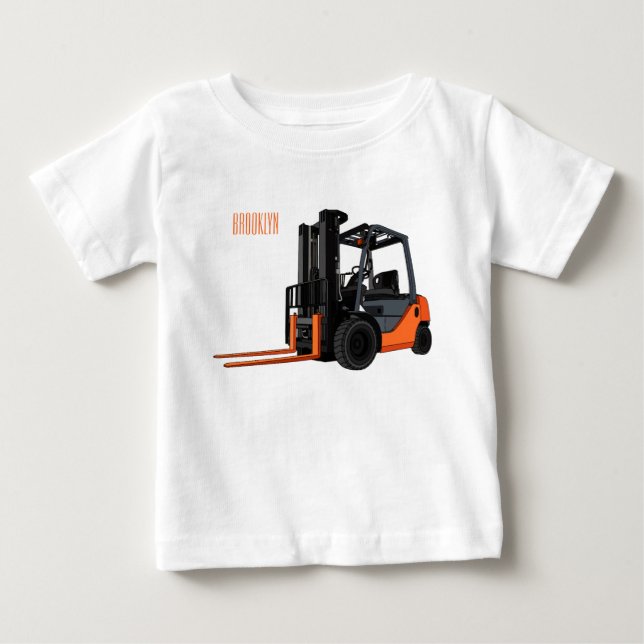 Gabelstapler-Cartoon Baby T-shirt (Vorderseite)