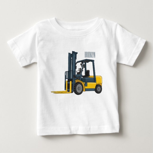 Gabelstapler-Cartoon Baby T-shirt (Vorderseite)