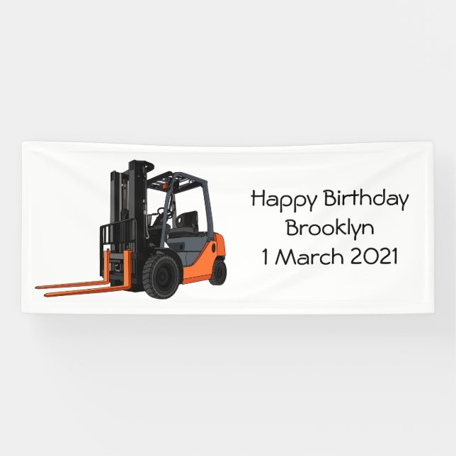 Gabelstapler-Cartoon Banner (Horizontal)