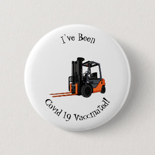 Gabelstapler-Cartoon Button