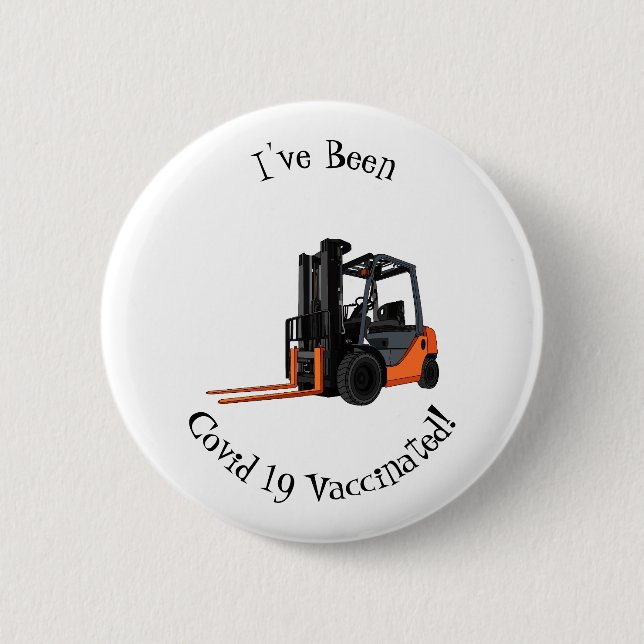 Gabelstapler-Cartoon Button (Vorderseite)