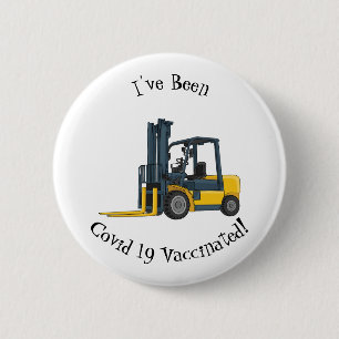 Gabelstapler-Cartoon Button