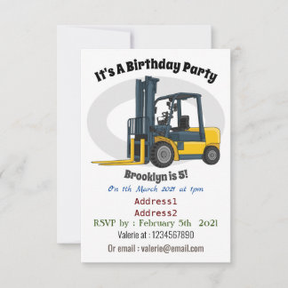 Gabelstapler-Cartoon Einladung