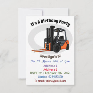 Gabelstapler-Cartoon Einladung