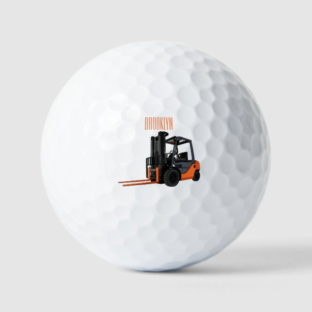 Gabelstapler-Cartoon Golfball (Vorderseite)
