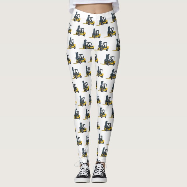 Gabelstapler-Cartoon Leggings (Vorderseite)
