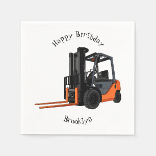 Gabelstapler-Cartoon Serviette