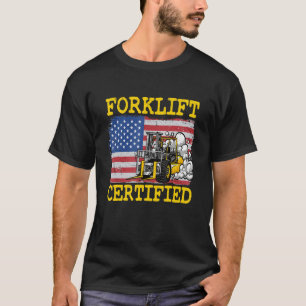 Gabelstapler für die US-amerikanische Flagge T-Shirt
