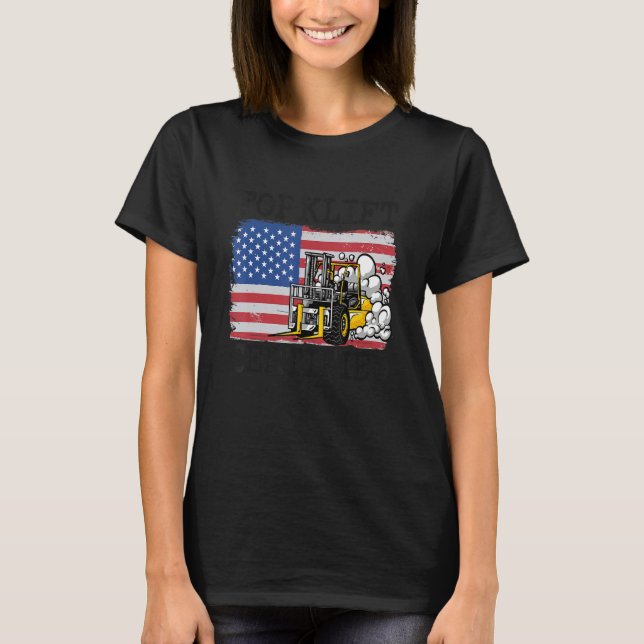 Gabelstapler für die US-amerikanische Flagge T-Shirt (Vorderseite)