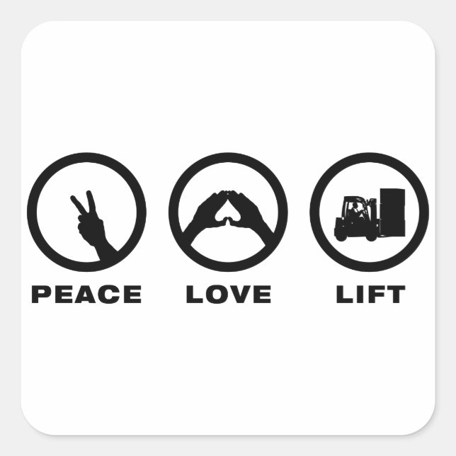 Gabelstapler Quadratischer Aufkleber (Vorderseite)