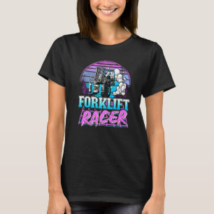 Gabelstapler-Rennfahrer Retrowave Vintage 80er Ret T-Shirt
