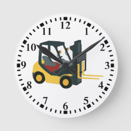 Gabelstapler runde wanduhr