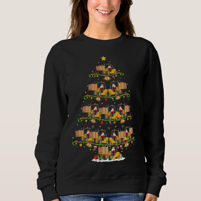 Gabelstapler Weihnachtsbaumleuchten Funny Santa Ga Sweatshirt (Vorderseite)