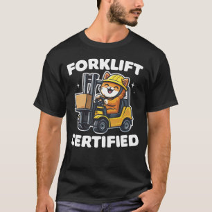 Gabelstapler zertifizierter lustiger Katzenfahrer T-Shirt