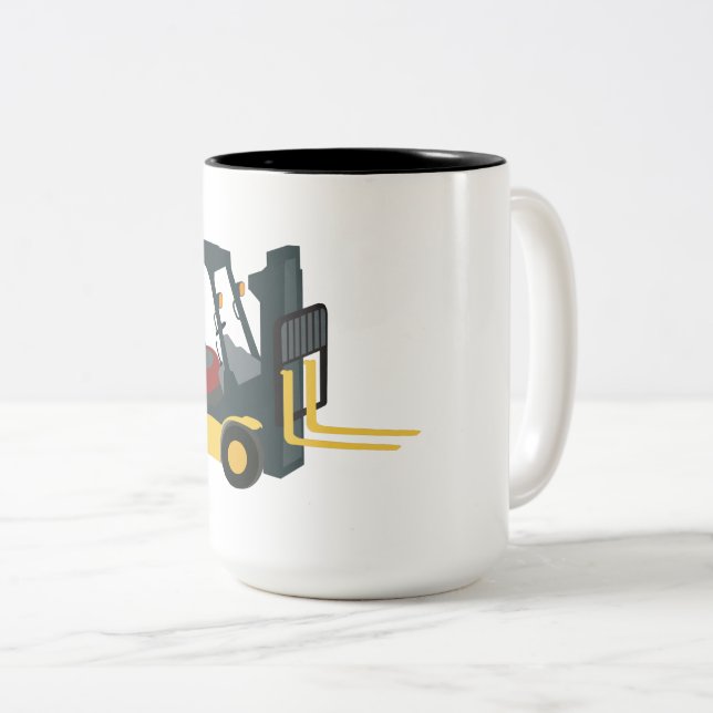 Gabelstapler Zweifarbige Tasse (VorderseiteRechts)